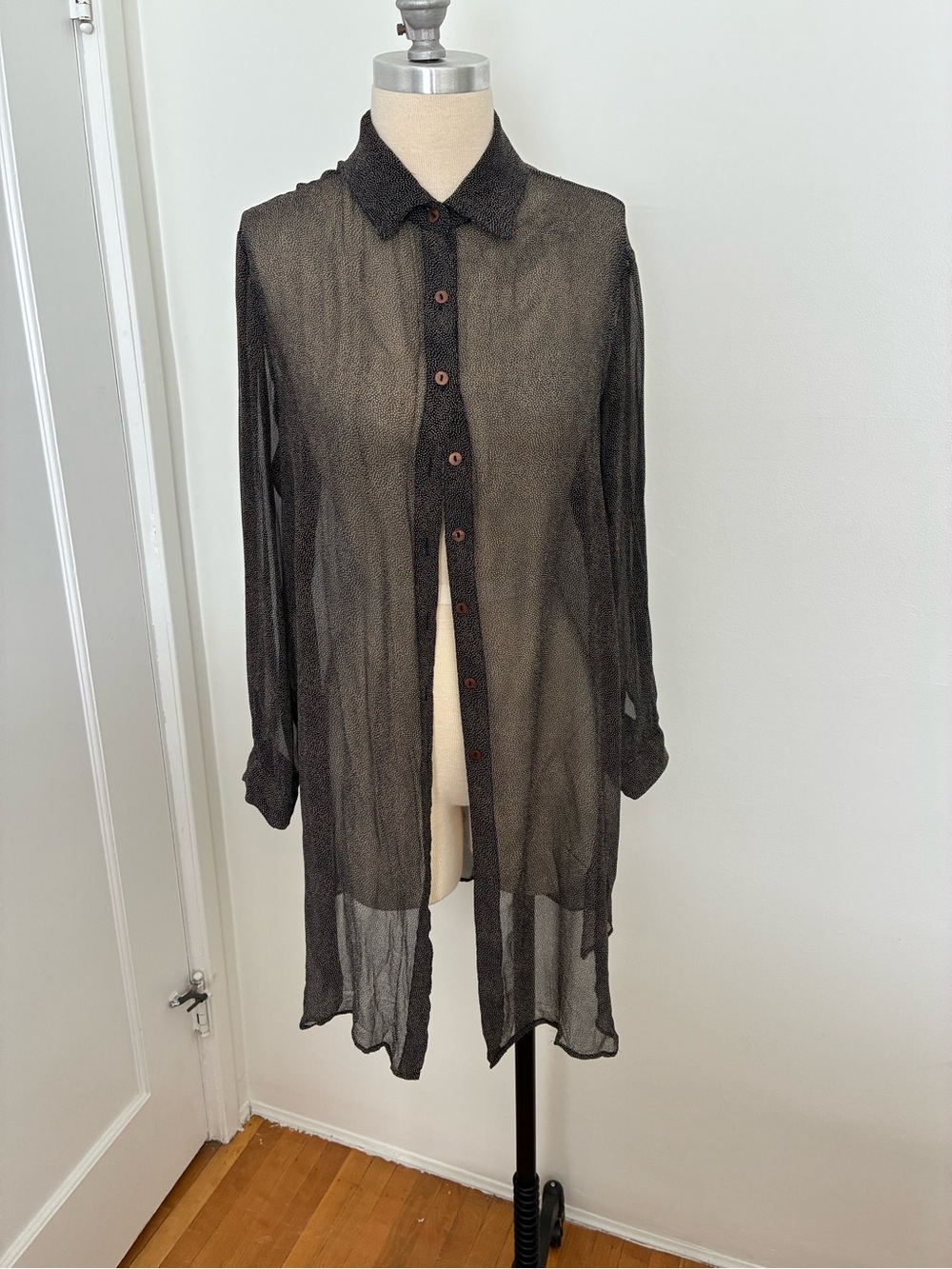 Vintage Sheer long Button down